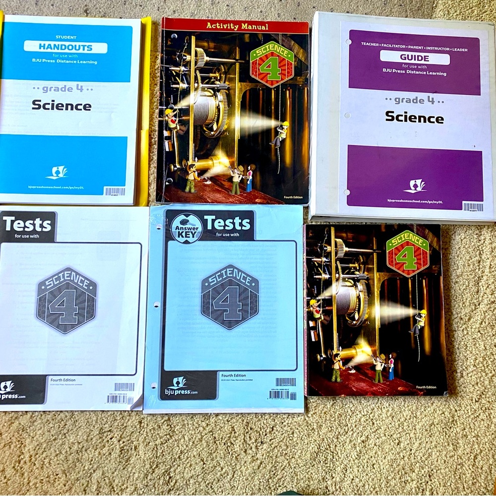 BJU Science 4 Teach guide student text test answer key activity manual handouts